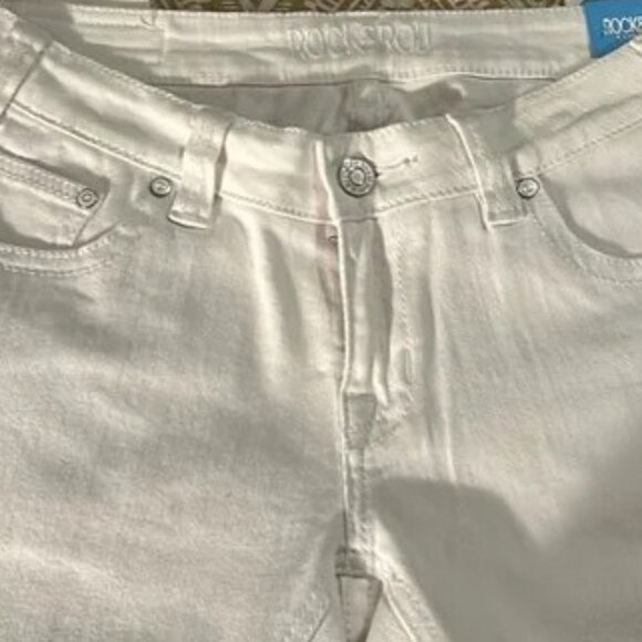 Rock & Roll cowgirl  white riding bootcut jeans size 30X34 (new) - Picture 3 of 5